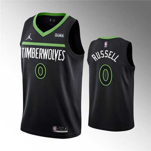 Mens Minnesota Timberwolves #0 DAngelo Russell Black Statement Edition Stitched Jersey Dzhi
